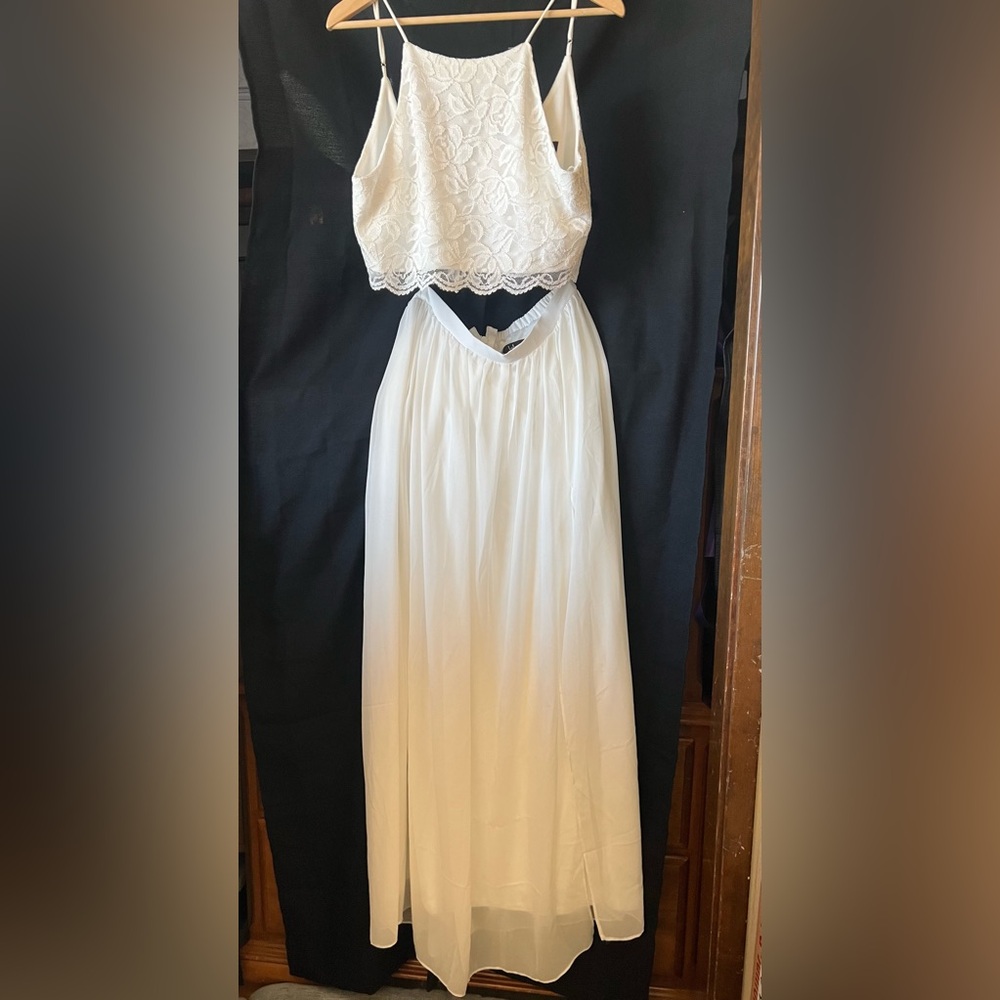 Midnight Memories White Lace Two-Piece Maxi Dress (SOLD OUT ONLINE) | XL